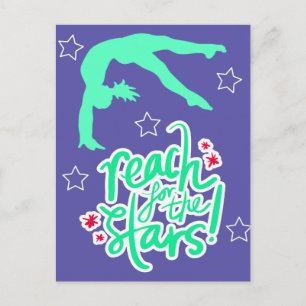 Reach for the Stars Gymnastics Tumbling  Postcard