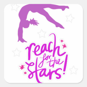 Reach for the Stars Gymnastics Tumbling  Square Sticker