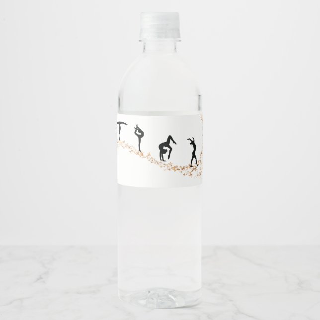 Reach for the Stars Gymnastics Water Bottle Label (Front)