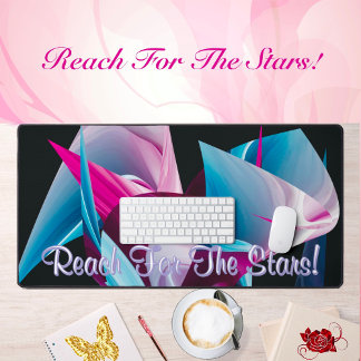 Reach For The Stars Motivational Liquify Abstract Desk Mat