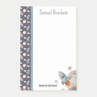 Reach For The Stars Space Rocket Personalized Post-it Notes