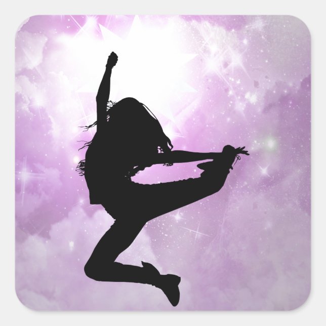Reach for the stars square sticker (Front)