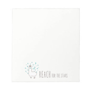 "Reach For The Stars" Sweet Llama Illustration Notepad
