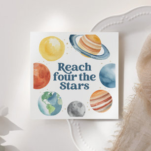 Reach Four the Stars Outer Space 4th Birthday Napkin