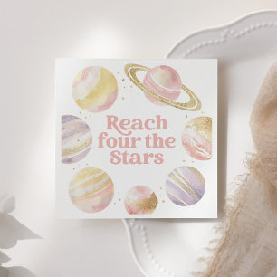 Reach Four the Stars Outer Space 4th Birthday Napkin