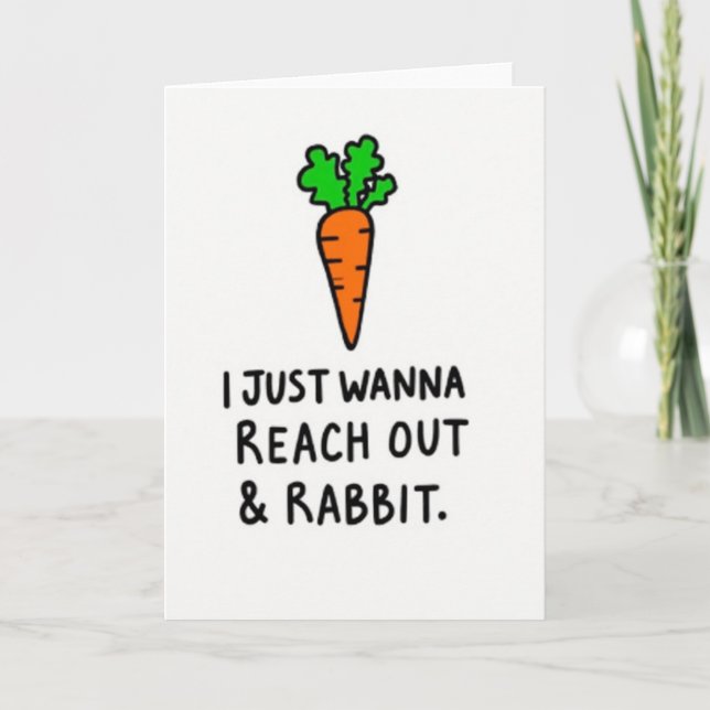 Reach Out Rabbit Funny Card (Front)