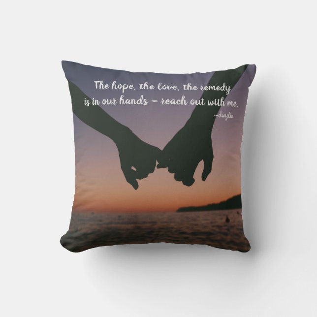 Reach Out With Me Throw Pillow (Front)