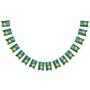 Reaching for Moon Birthday Man Climbing Ladder Bunting Flags