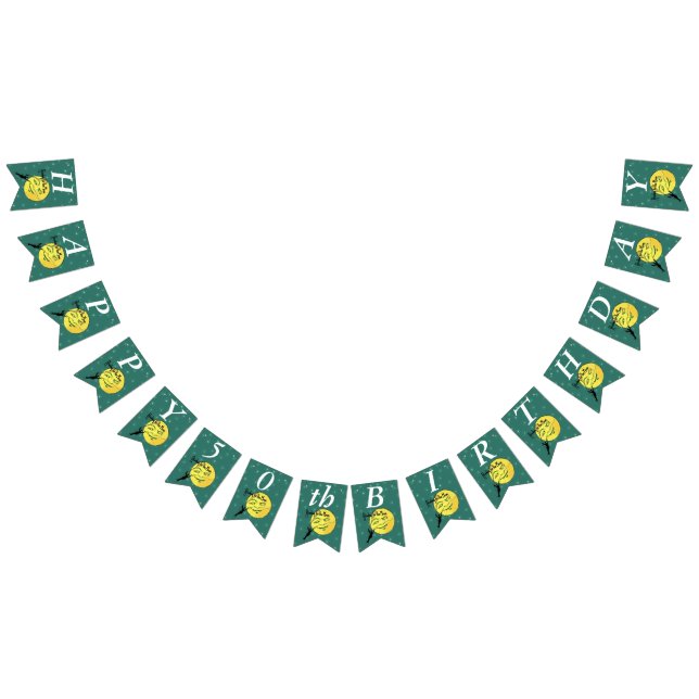 Reaching for Moon Birthday Man Climbing Ladder Bunting Flags (All)