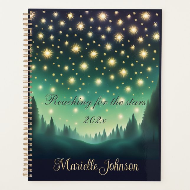 Reaching for the stars - Annuel Planner en vert (Devant)