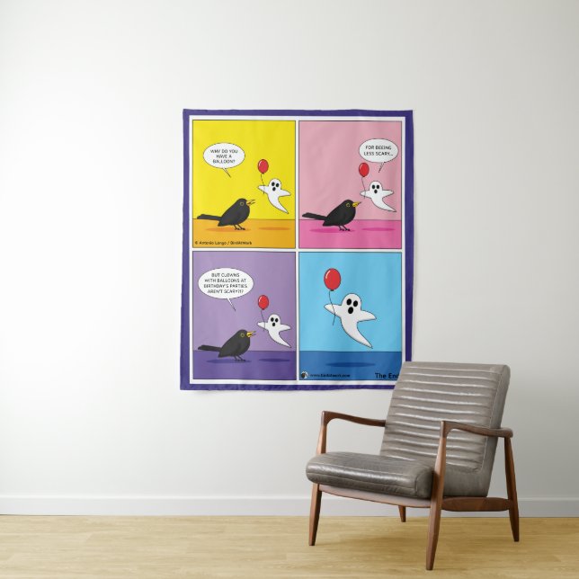 Reaching the Opposite Goal Comic Tapestry (In Situ)