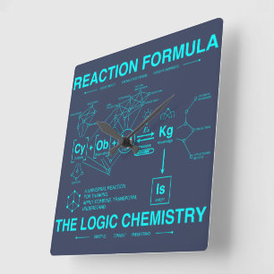 REACTION_FORMULA SQUARE WALL CLOCK