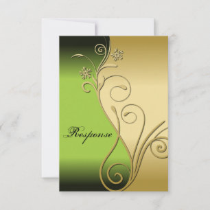 Réaction Mariage Floral Vert Classy Or RSVP