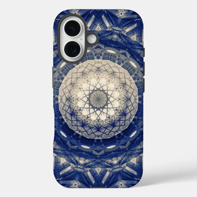 Reactor Blue Biomechanical Dystopian Design Case-Mate iPhone Case (Back)