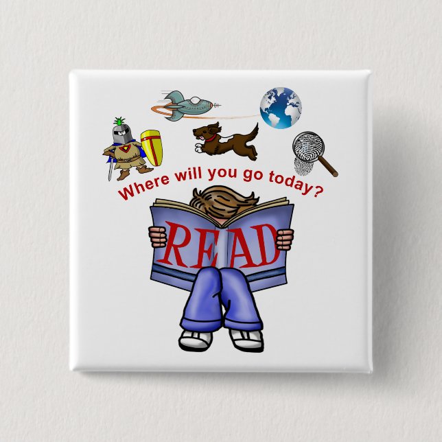 Read 2 Inch Square Button (Front)