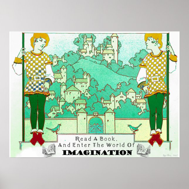 Read a Book and Enter the World of Imagination Poster (Front)