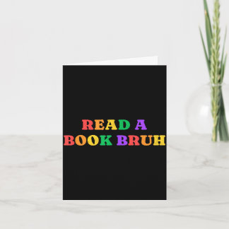 Read a book bruh rainbow vintage card