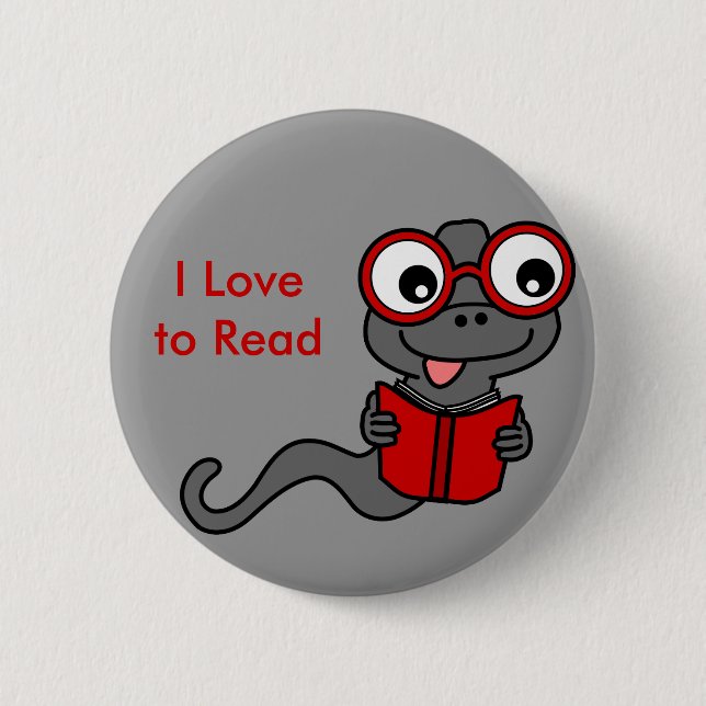 Read a Book Month: I Love Reading 2 Inch Round Button (Front)