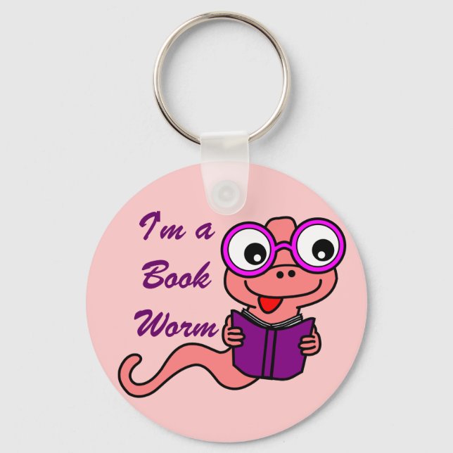 Read a Book Month: I'm a Book Worm Keychain (Front)