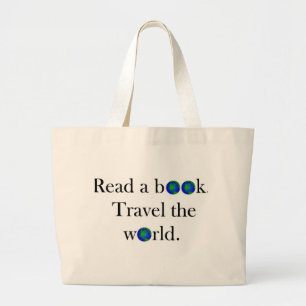 Read a book Travel the World Large Tote Bag