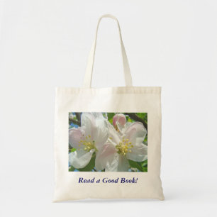 Read a Good Book! Tote Bag Apple Blossoms