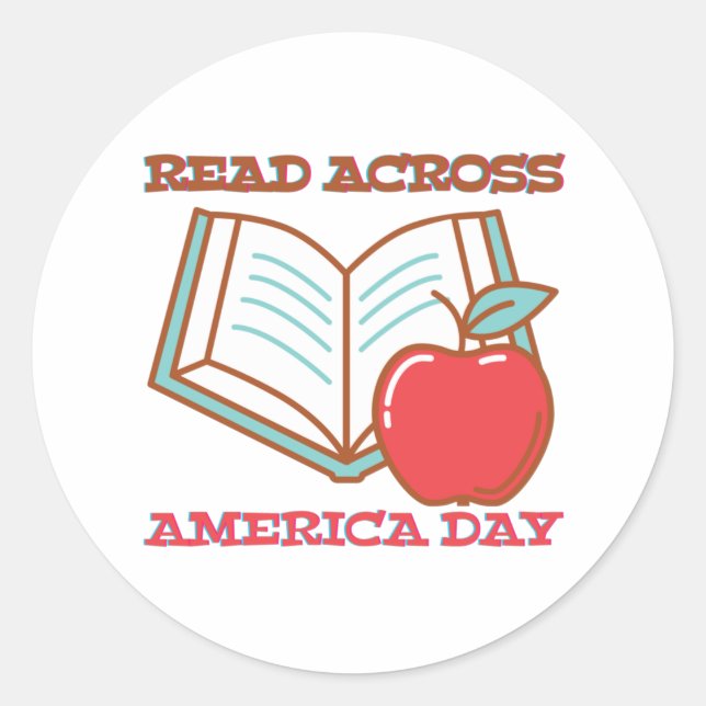 Read Across America Day Classic Round Sticker (Front)