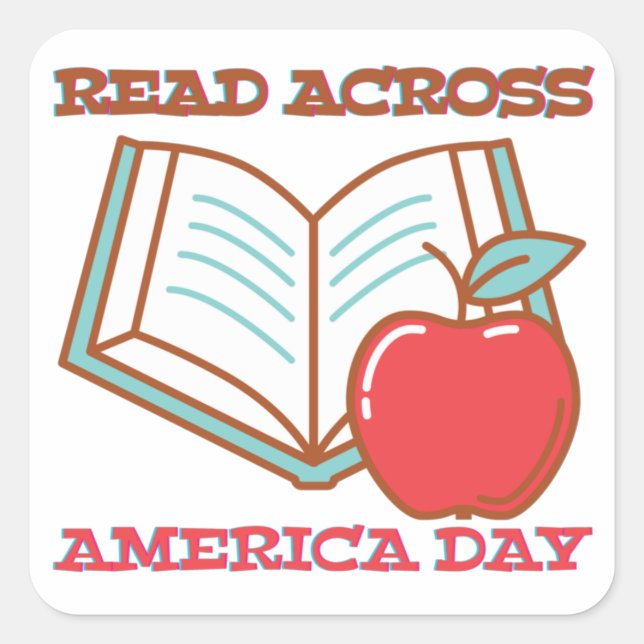 Read Across America Day Square Sticker (Front)