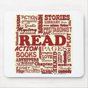 Read all about it red! mouse pad