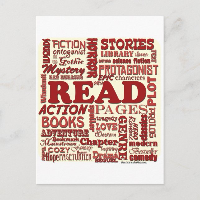 Read all about it red! postcard (Front)