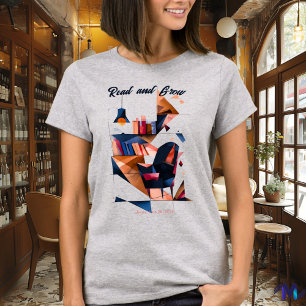 Read and Grow - Abstract Cubist Reading Nook T-Shirt