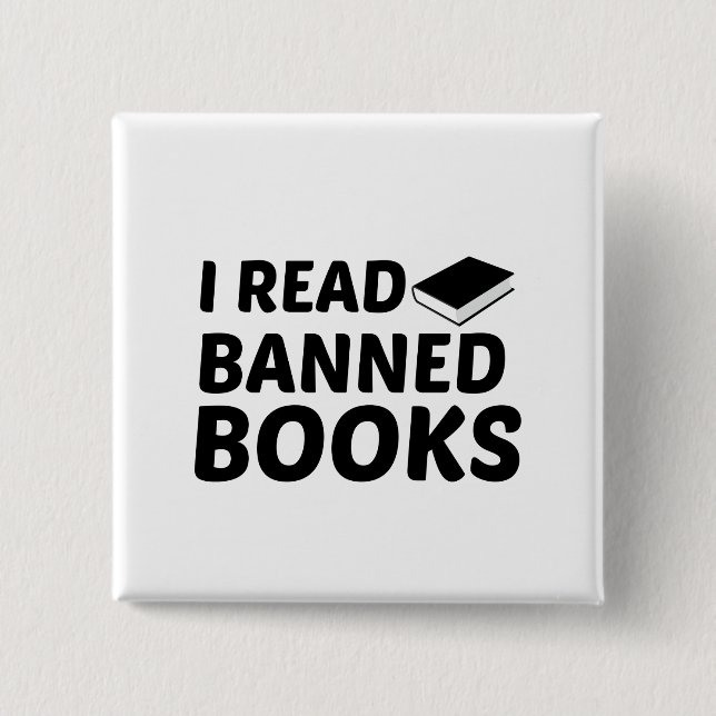 READ BANNED BOOKS 2 INCH SQUARE BUTTON (Front)