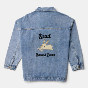 Read Banned Books Adorable Rabbit Denim Jacket