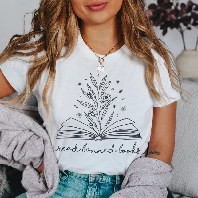 Read Banned Books Blooming Floral Book T-Shirt (Creator Uploaded)