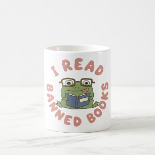 Read Banned Books Funny Frog Reading Coffee Mug