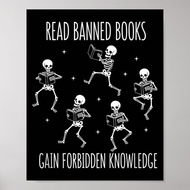 Read Banned Books Gain Forbidden Knowledge Funny Poster (Front)