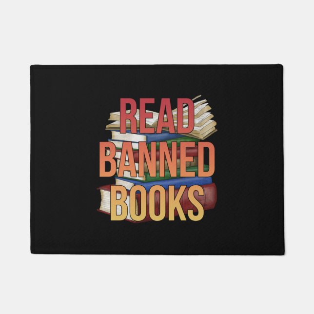 Read Banned Books Librarian Bookworm Book Reader Doormat (Front)
