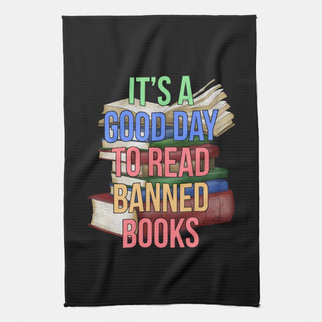 Read Banned Books Librarian Bookworm Book Reader Kitchen Towel (Vertical)