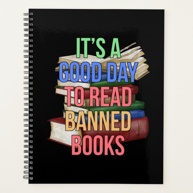 Read Banned Books Librarian Bookworm Book Reader Planner (Front)
