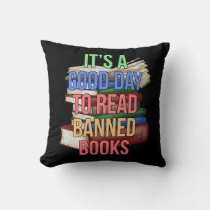 Read Banned Books Librarian Bookworm Book Reader Throw Pillow