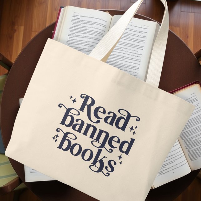 Read Banned Books Reading Lover's Large Tote Bag (Creator Uploaded)