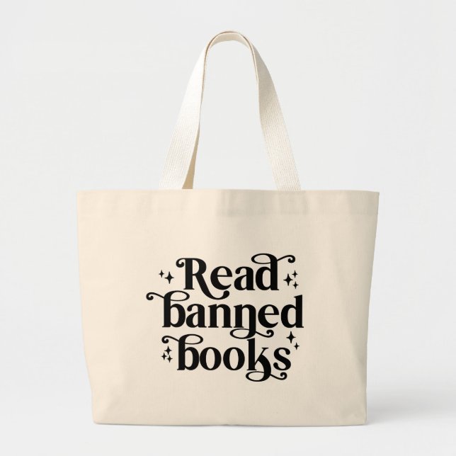 Read Banned Books Reading Lover's Large Tote Bag (Front)