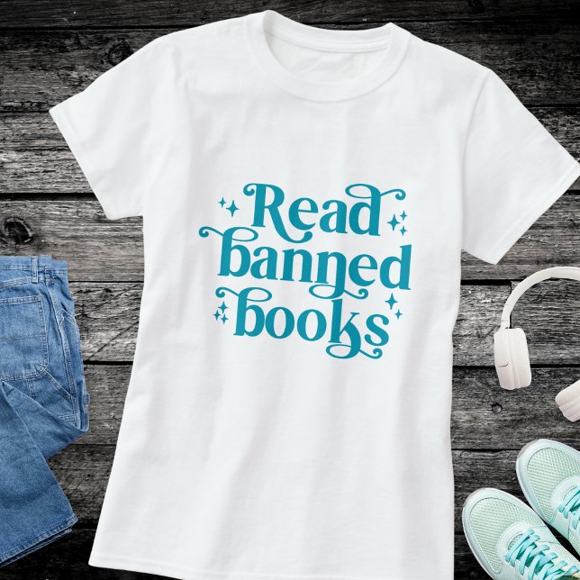 Read Banned Books Reading Lover's Typography  T-Shirt (Creator Uploaded)