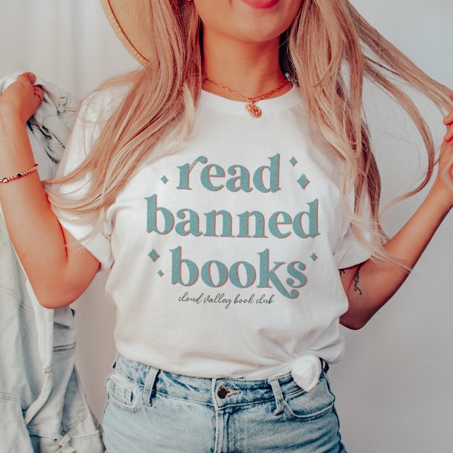 Read Banned Books Retro Lettering Personalized T-Shirt (Creator Uploaded)