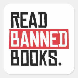 Read Banned Books Square Sticker