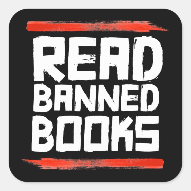 READ BANNED BOOKS SQUARE STICKER (Front)