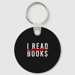 Read banned books teacher reading school book keychain