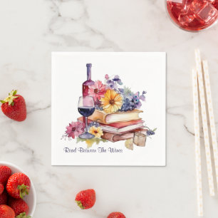 Read Between the Wines Book Lover, Book Club Napkin
