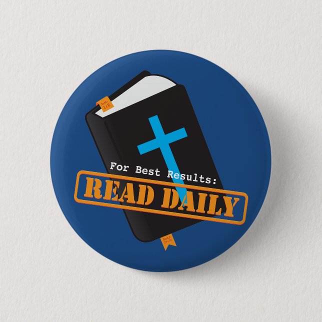Read Bible Daily Christian 2 Inch Round Button (Front)