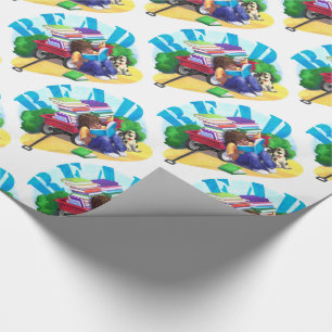 READ Book Wagon Art Pattern Wrapping Paper