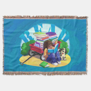 READ Book Wagon Art Throw Blanket